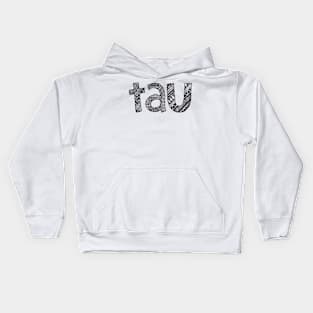 Tau Letter Doodle Pattern Kids Hoodie